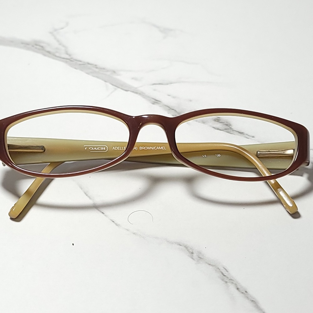 Coach Adelle 534 Brown Camel Eyeglass Frames 135mm Rectangular Designer Eyewear